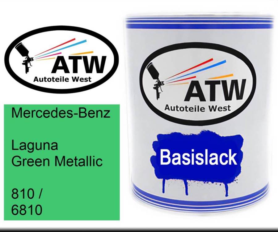 Mercedes-Benz, Laguna Green Metallic, 810 / 6810: 1L Lackdose, von ATW Autoteile West.